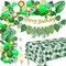 Tropical Balloons Arch Garland Kit Hawaiian Party Happy Birthday Banner Tropical Palm Leaves Tablecloth for Tropical Hawaii Aloha Luau Dinosaur Safari Baby Shower Wedding Theme Party Decorations